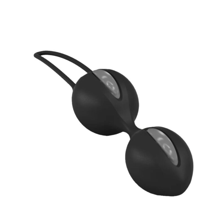 Вагинальные шарики Fun Factory SMARTBALLS DUO, черно-серые, 2 шт, диаметр 3,2 и 3,6 см